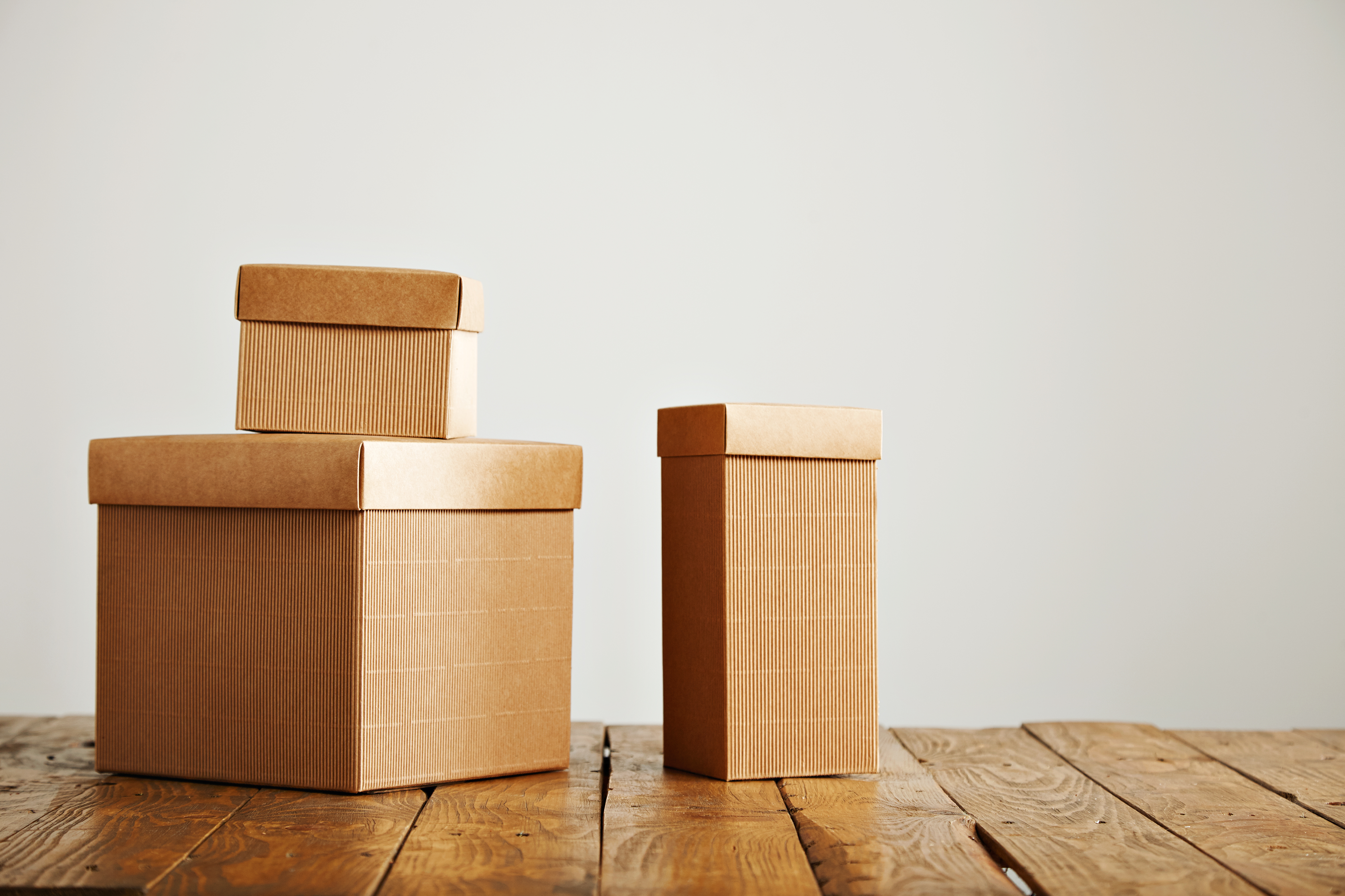 3 boxes on the floor
